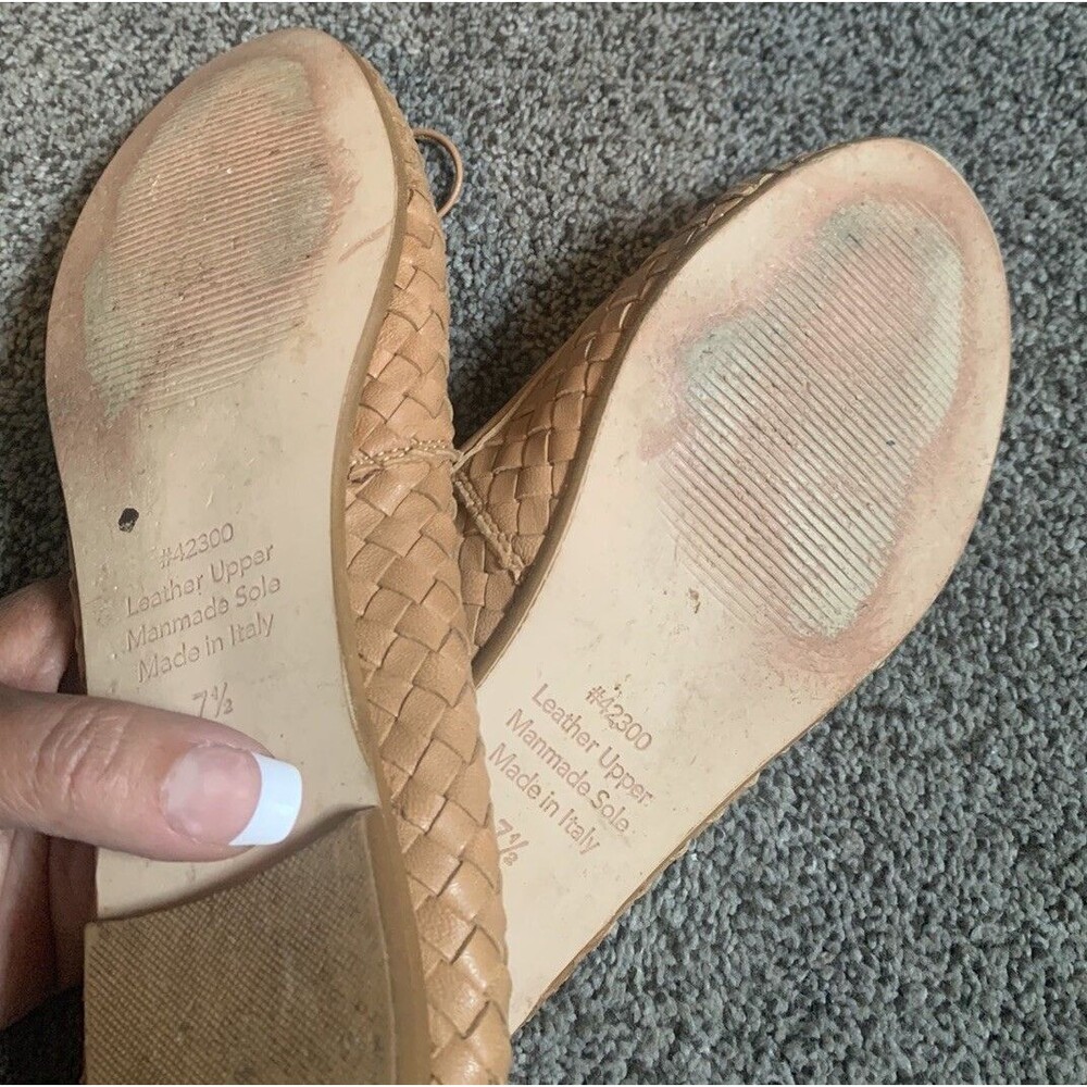 Garnet Hill tan leather ballerina flats made in Italy size 7 1/2 - Picture 5 of 5